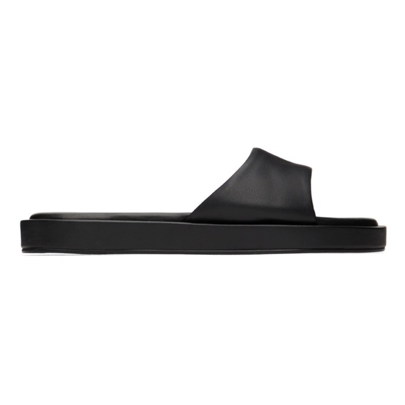 LÉMÉLS Black Leather Slides - Picture 2 of 2